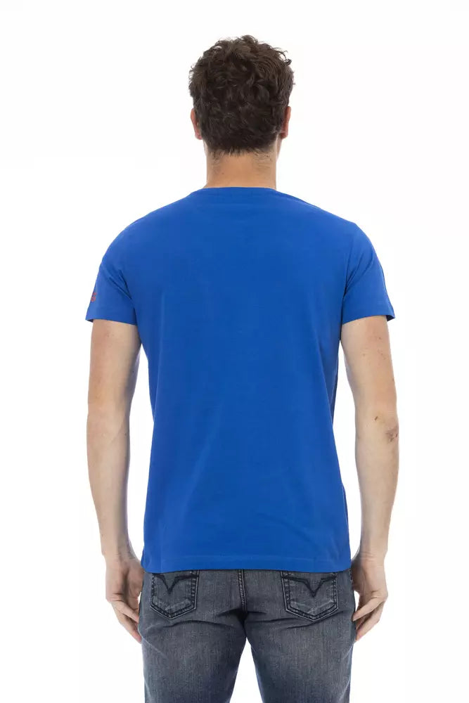 Trussardi Action Blue Cotton Men T-Shirt $130.00 Trussardi Action Luzworld