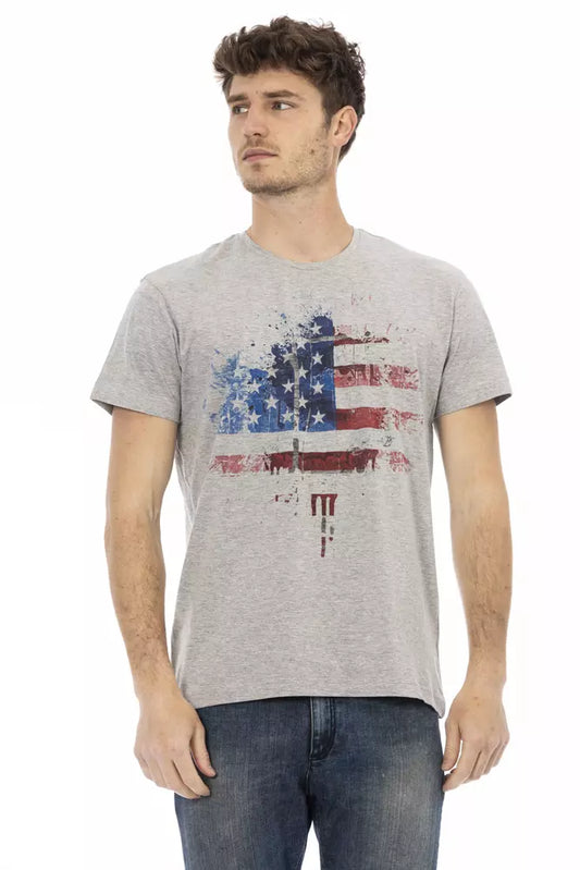 Trussardi Action Gray Cotton Men's T-Shirt $130.00 Trussardi Action Luzworld
