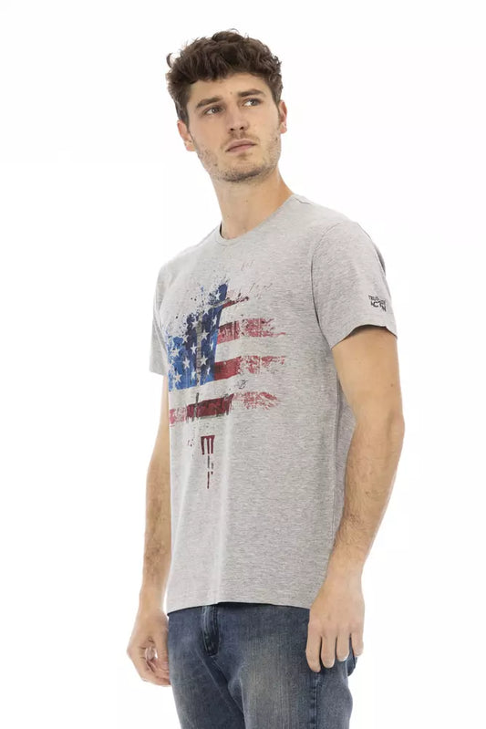 Trussardi Action Gray Cotton Men's T-Shirt $130.00 Trussardi Action Luzworld