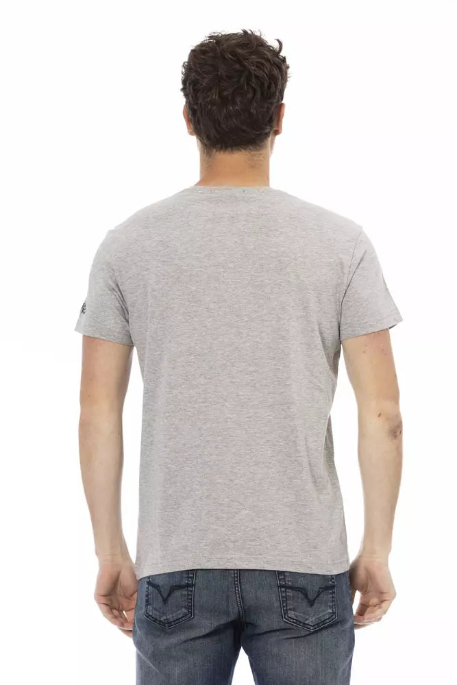 Trussardi Action Gray Cotton Men's T-Shirt $130.00 Trussardi Action Luzworld