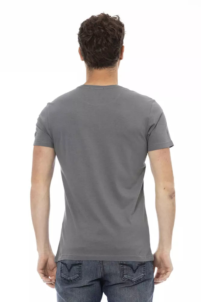 Trussardi Action Gray Cotton Men's T-Shirt $130.00 Trussardi Action Luzworld