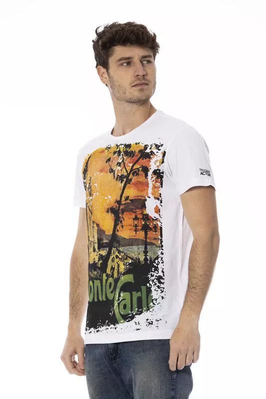 Trussardi Action White Cotton Men T-Shirt $130.00 Trussardi Action Luzworld
