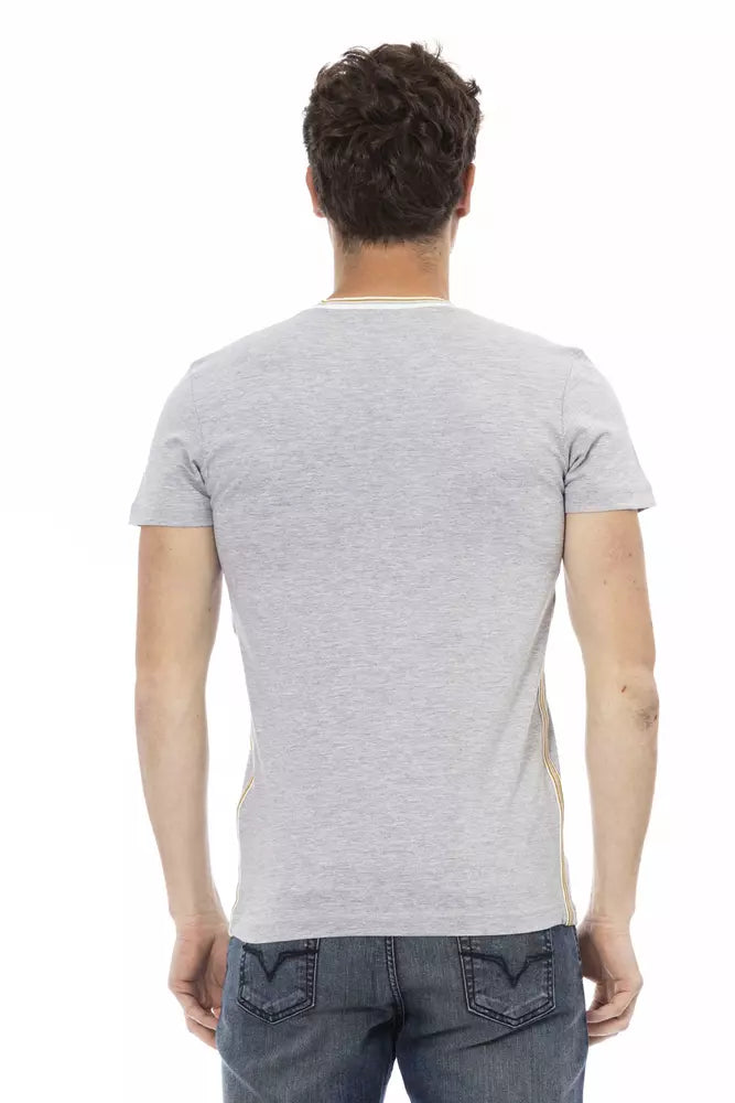 Trussardi Action Gray Cotton Men T-Shirt $130.00 Trussardi Action Luzworld