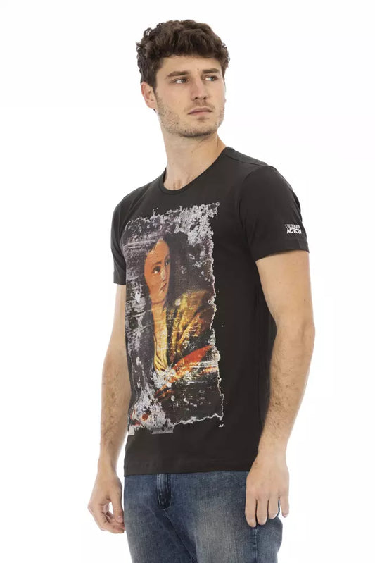 Trussardi Action Black Cotton Men's T-Shirt $130.00 Trussardi Action Luzworld