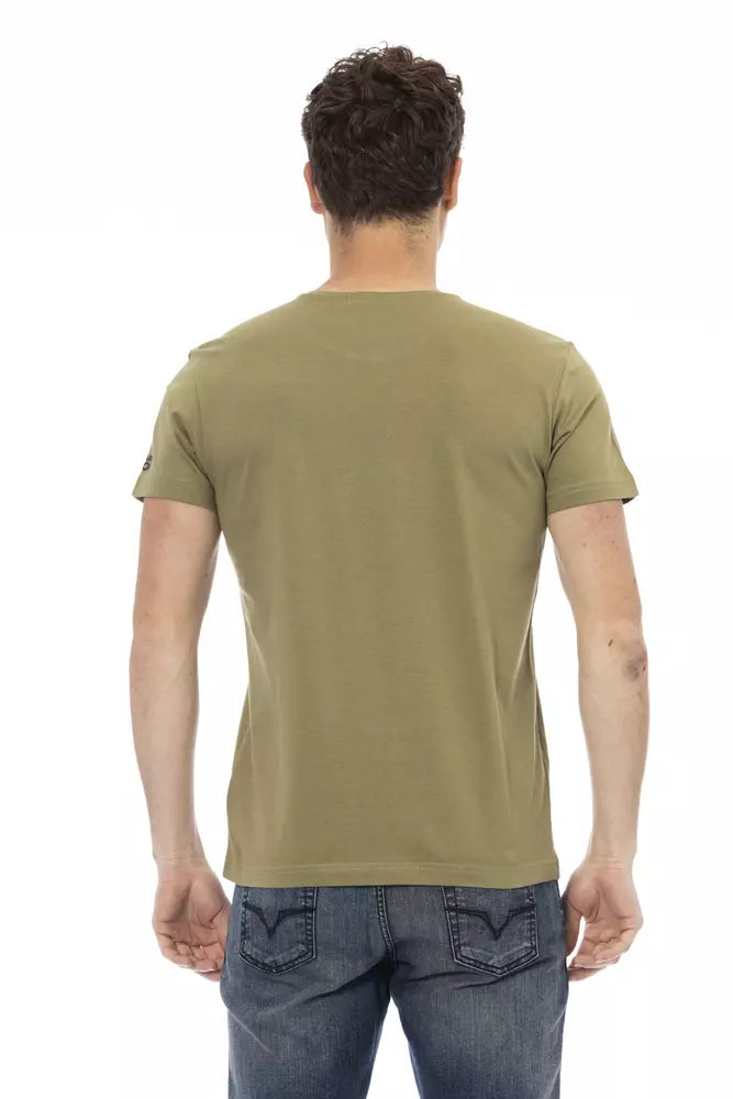 Trussardi Action Green Cotton Men T-Shirt $130.00 Trussardi Action Luzworld
