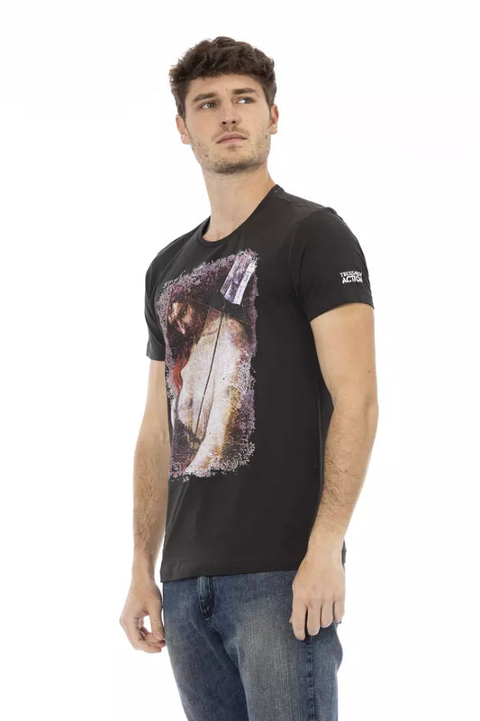 Trussardi Action Black Cotton Men's T-Shirt $130.00 Trussardi Action Luzworld