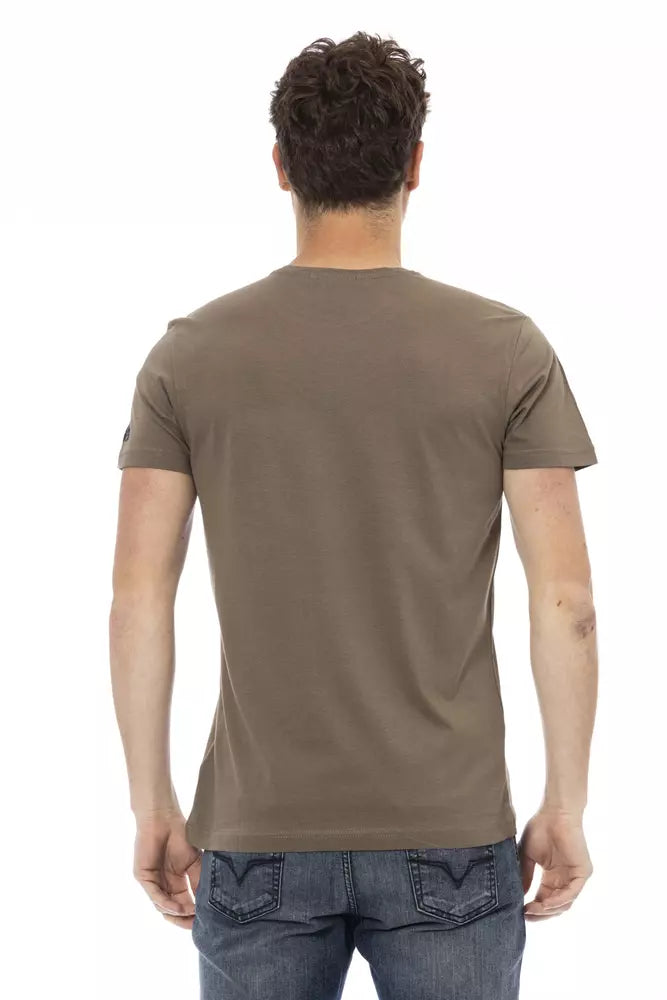 Trussardi Action Brown Cotton Men's T-Shirt $130.00 Trussardi Action Luzworld