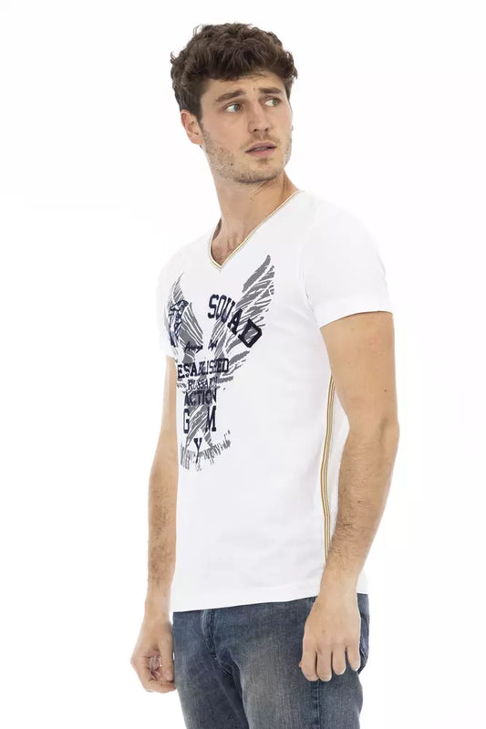 Trussardi Action White Cotton Men T-Shirt $130.00 Trussardi Action Luzworld