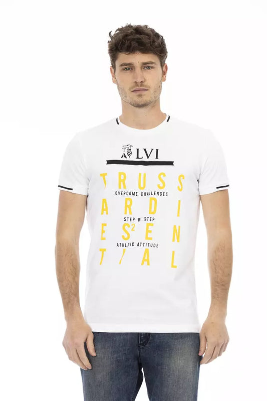 Trussardi Action White Cotton Men's T-Shirt $130.00 Trussardi Action Luzworld
