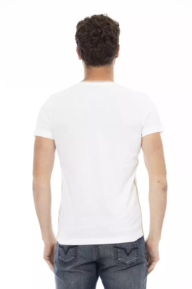 Trussardi Action White Cotton Men T-Shirt $130.00 Trussardi Action Luzworld