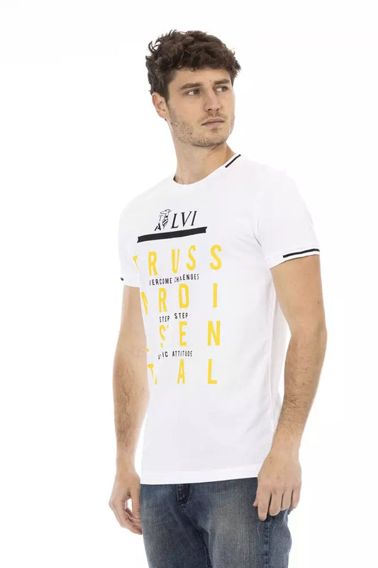 Trussardi Action White Cotton Men's T-Shirt $130.00 Trussardi Action Luzworld