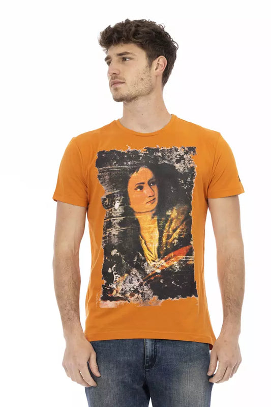Trussardi Action Orange Cotton Men T-Shirt $130.00 Trussardi Action Luzworld