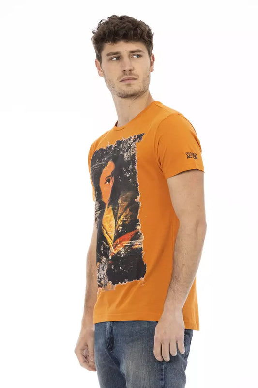 Trussardi Action Orange Cotton Men T-Shirt $130.00 Trussardi Action Luzworld