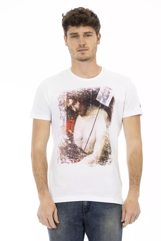 Trussardi Action White Cotton Men's T-Shirt $130.00 Trussardi Action Luzworld