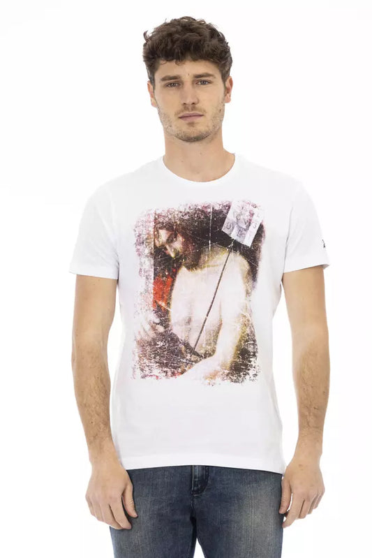 Trussardi Action White Cotton Men's T-Shirt $130.00 Trussardi Action Luzworld