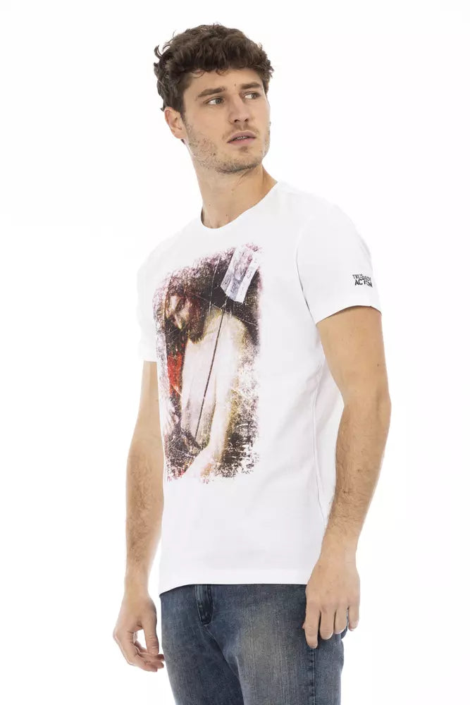 Trussardi Action White Cotton Men's T-Shirt $130.00 Trussardi Action Luzworld