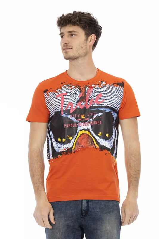 Trussardi Action Orange Cotton Men's T-Shirt $130.00 Trussardi Action Luzworld