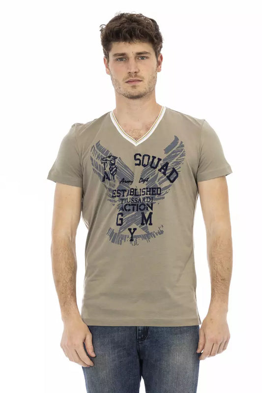 Trussardi Action Green Cotton Men's T-Shirt $130.00 Trussardi Action Luzworld