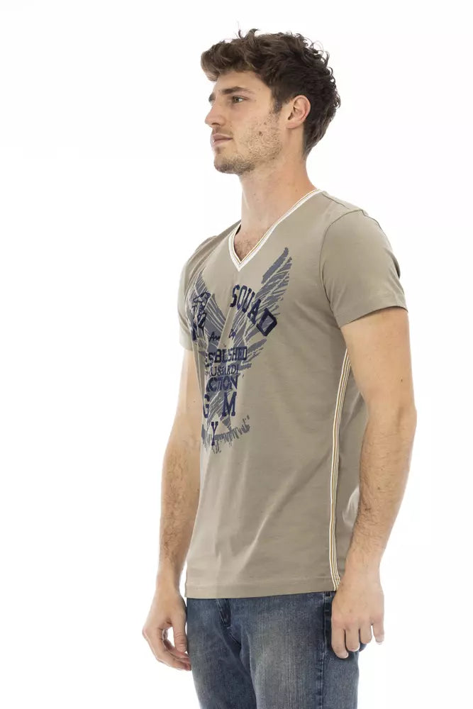 Trussardi Action Green Cotton Men's T-Shirt $130.00 Trussardi Action Luzworld