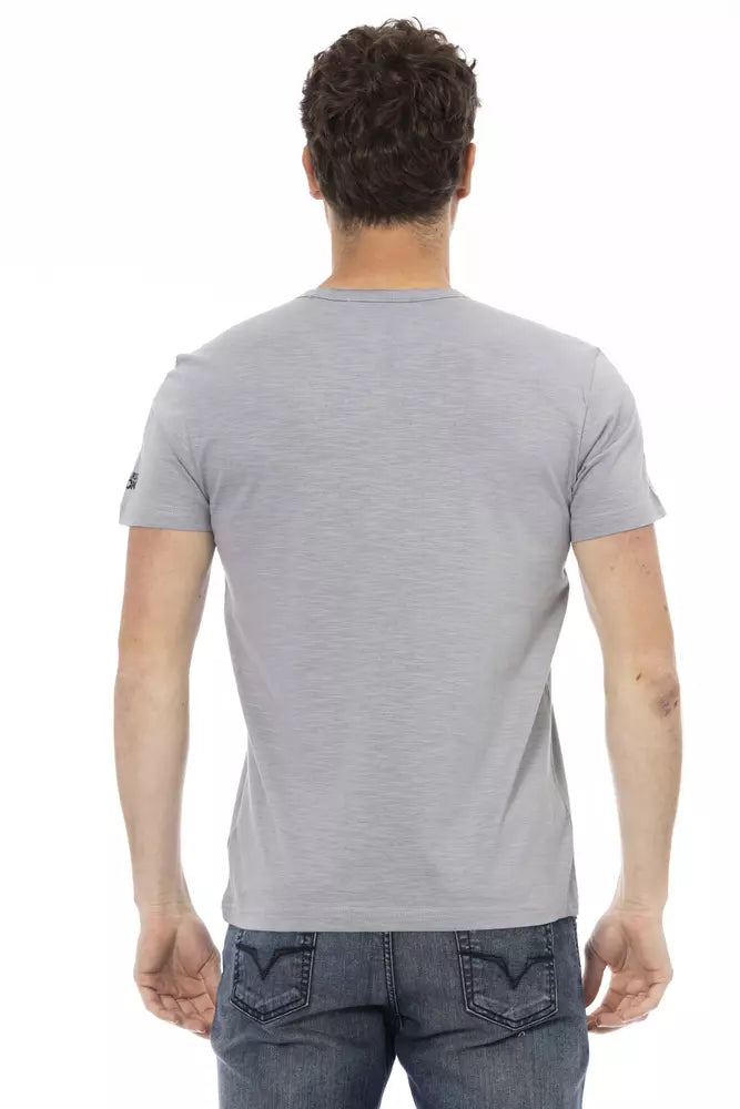 Trussardi Action Gray Cotton Men's T-Shirt $130.00 Trussardi Action Luzworld