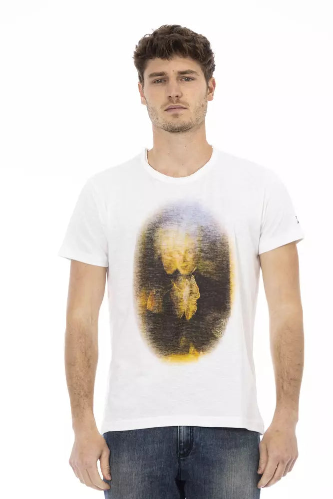 Trussardi Action White Cotton Men's T-Shirt $130.00 Trussardi Action Luzworld
