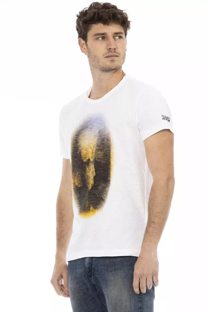 Trussardi Action White Cotton Men's T-Shirt $130.00 Trussardi Action Luzworld