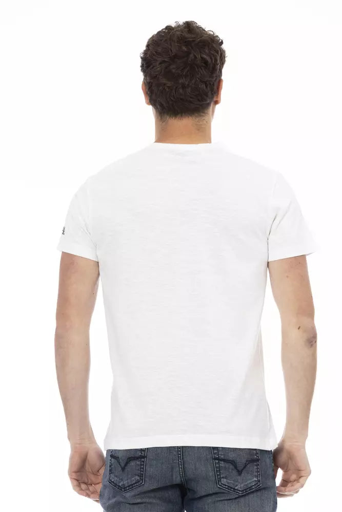 Trussardi Action White Cotton Men's T-Shirt $130.00 Trussardi Action Luzworld