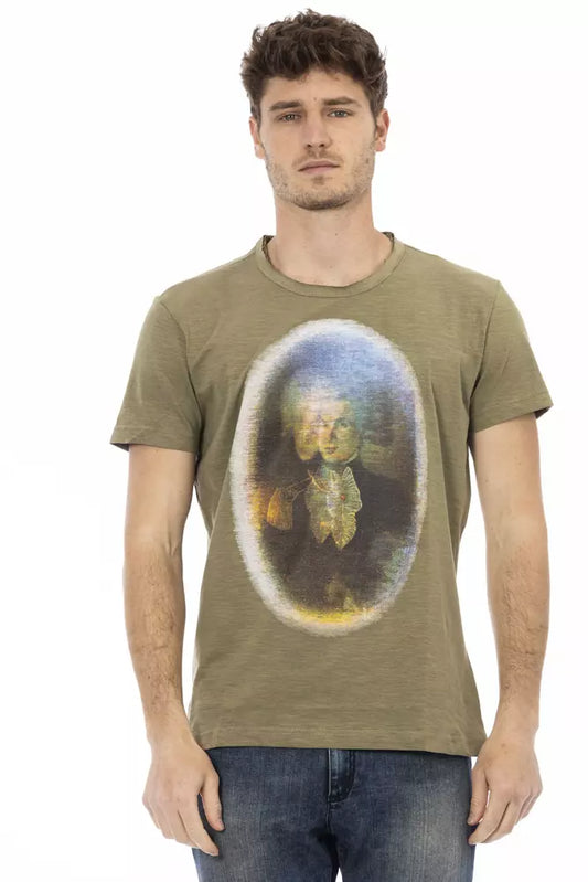 Trussardi Action Green Cotton Men T-Shirt $130.00 Trussardi Action Luzworld