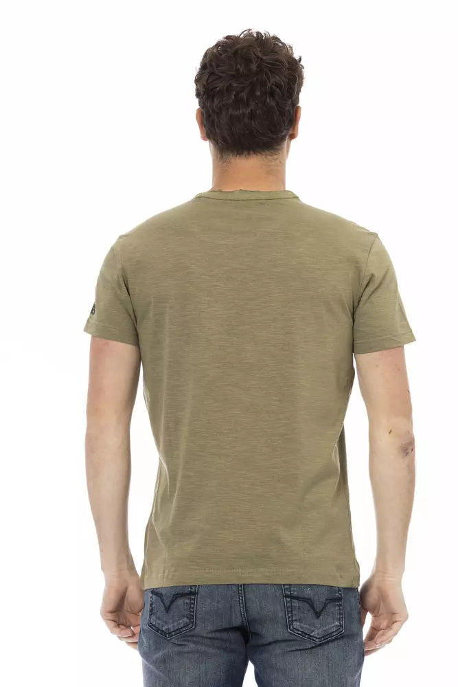 Trussardi Action Green Cotton Men T-Shirt $130.00 Trussardi Action Luzworld