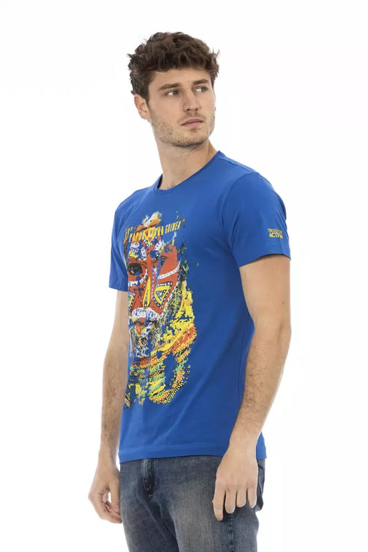 Trussardi Action Blue Cotton Men's T-Shirt $130.00 Trussardi Action Luzworld
