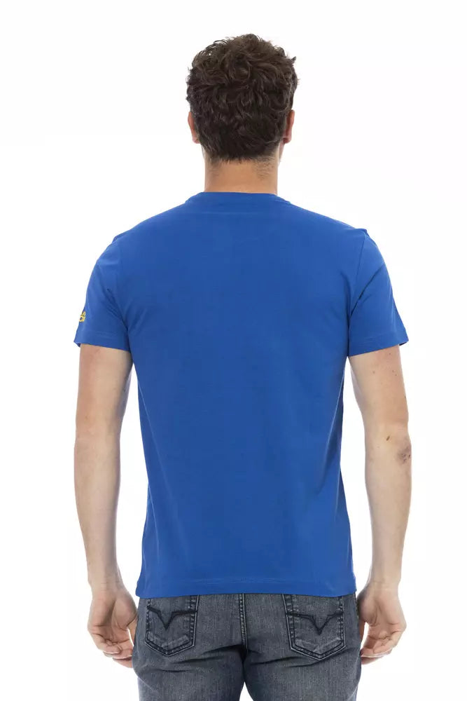 Trussardi Action Blue Cotton Men's T-Shirt $130.00 Trussardi Action Luzworld