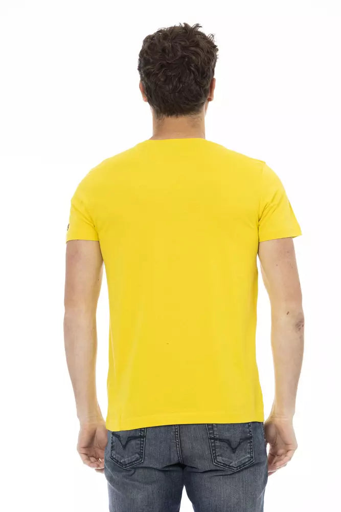 Trussardi Action Yellow Cotton Men T-Shirt $130.00 Trussardi Action Luzworld