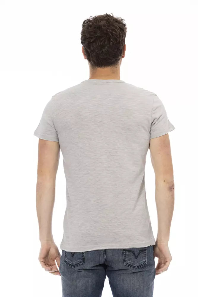 Trussardi Action Gray Cotton Men T-Shirt $130.00 Trussardi Action Luzworld
