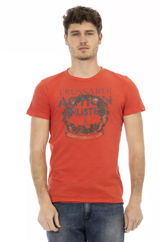Trussardi Action Red Cotton Men T-Shirt $130.00 Trussardi Action Luzworld