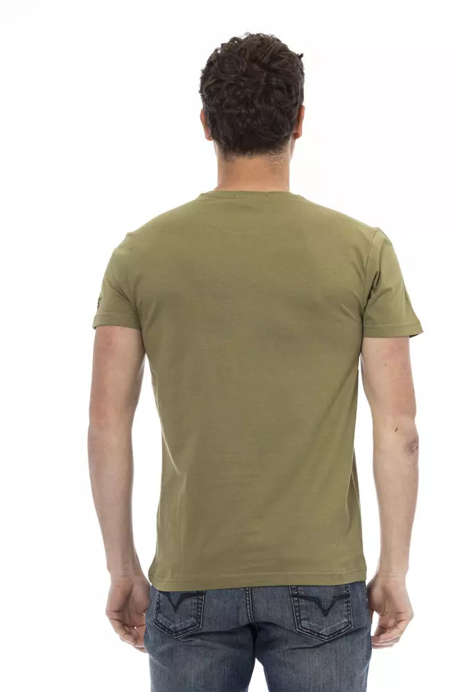 Trussardi Action Green Cotton Men T-Shirt $130.00 Trussardi Action Luzworld