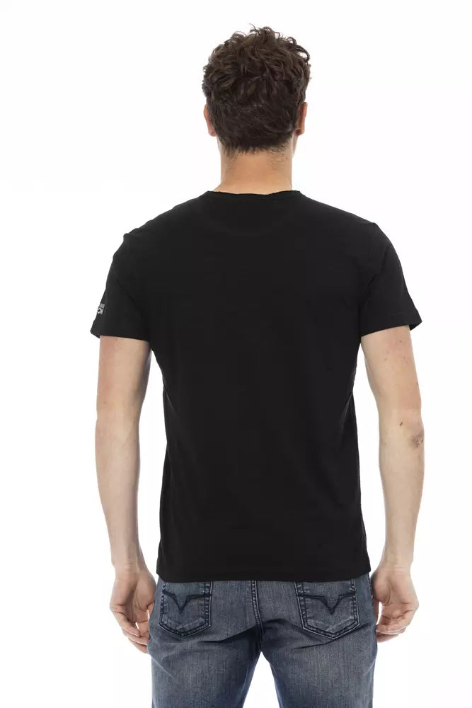 Trussardi Action Black Cotton Men T-Shirt $130.00 Trussardi Action Luzworld