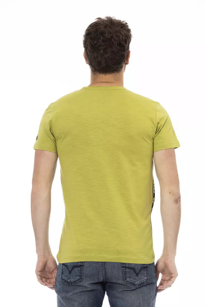 Trussardi Action Green Cotton Men's T-Shirt $130.00 Trussardi Action Luzworld