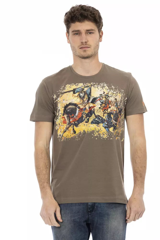 Trussardi Action Brown Cotton Men's T-Shirt $130.00 Trussardi Action Luzworld