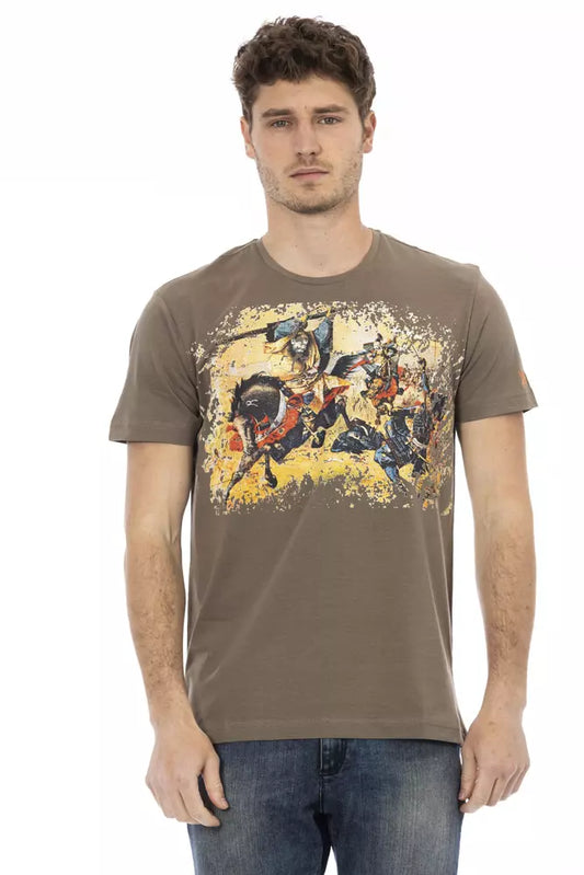 Trussardi Action Brown Cotton Men's T-Shirt $130.00 Trussardi Action Luzworld
