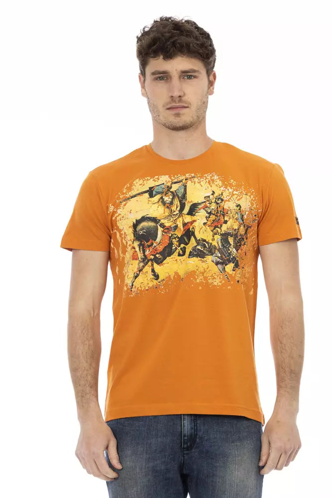 Trussardi Action Orange Cotton Men T-Shirt $130.00 Trussardi Action Luzworld