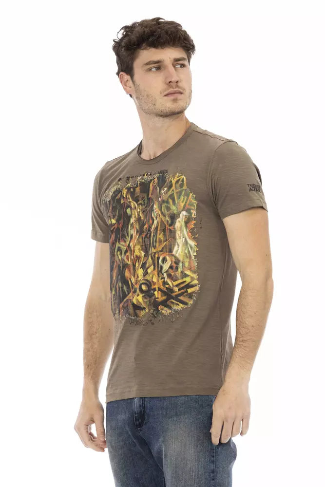 Trussardi Action Brown Cotton Men T-Shirt $130.00 Trussardi Action Luzworld