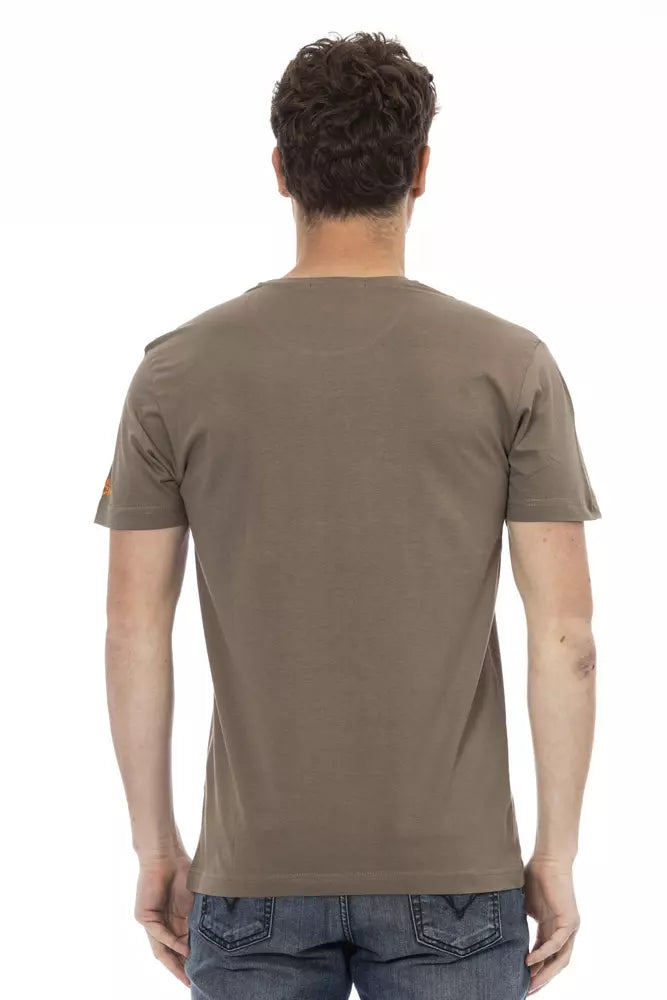 Trussardi Action Brown Cotton Men's T-Shirt $130.00 Trussardi Action Luzworld