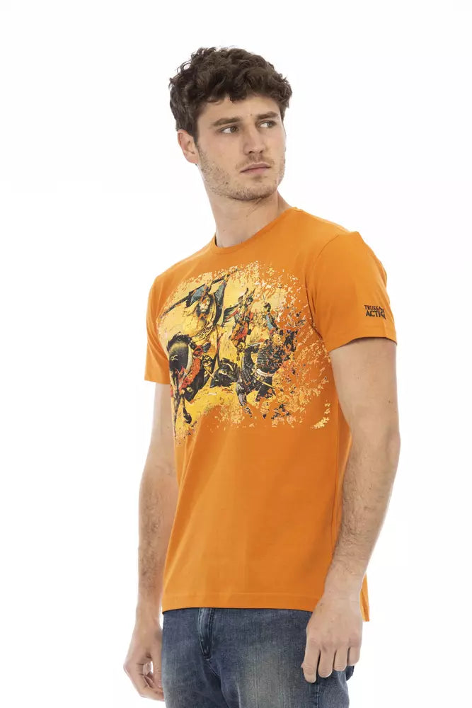 Trussardi Action Orange Cotton Men T-Shirt $130.00 Trussardi Action Luzworld