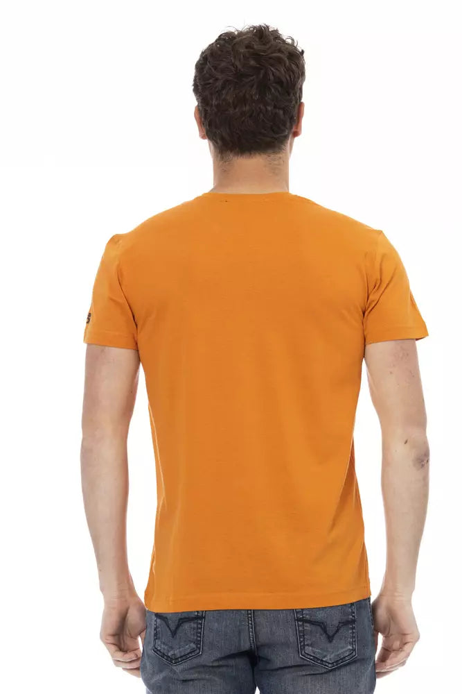 Trussardi Action Orange Cotton Men T-Shirt $130.00 Trussardi Action Luzworld