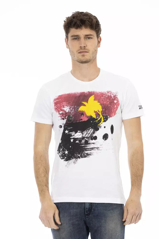 Trussardi Action White Cotton Men T-Shirt $130.00 Trussardi Action Luzworld