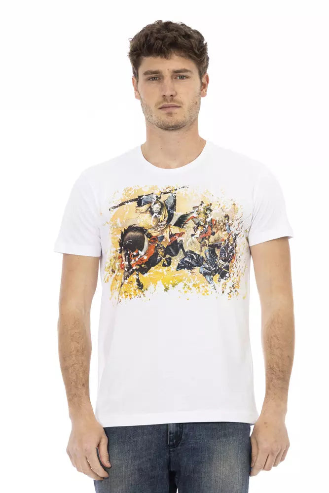 Trussardi Action White Cotton Men T-Shirt $130.00 Trussardi Action Luzworld