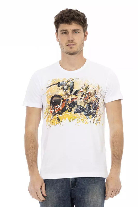 Trussardi Action White Cotton Men T-Shirt $130.00 Trussardi Action Luzworld