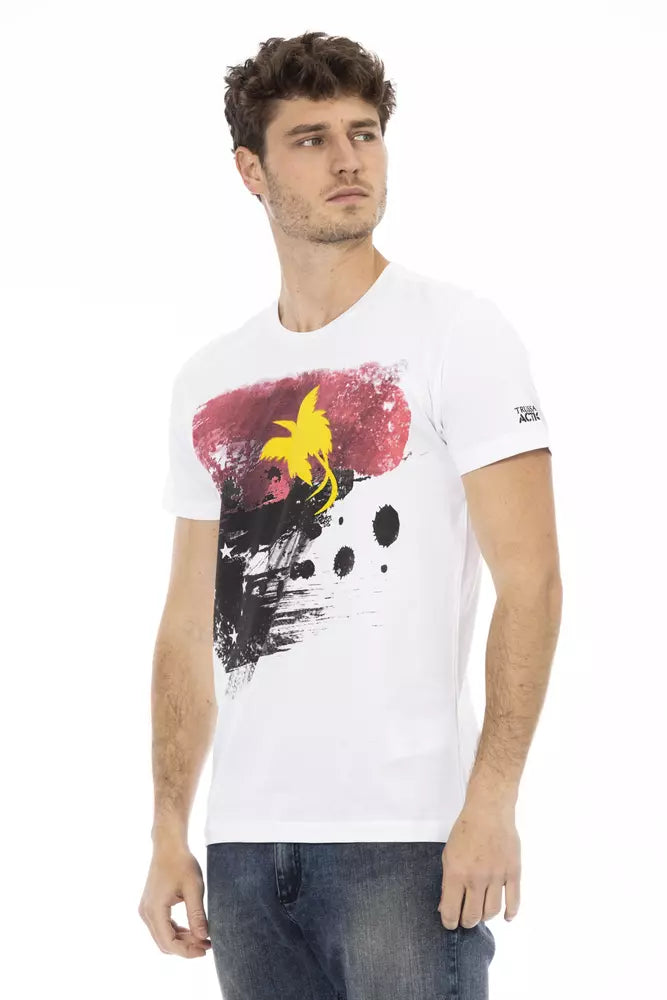 Trussardi Action White Cotton Men T-Shirt $130.00 Trussardi Action Luzworld