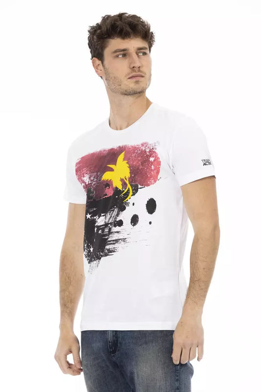 Trussardi Action White Cotton Men T-Shirt $130.00 Trussardi Action Luzworld