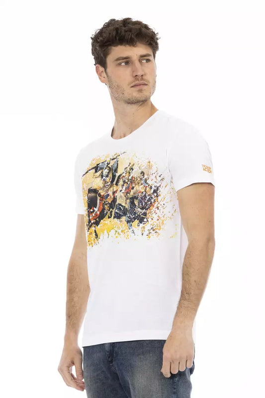 Trussardi Action White Cotton Men T-Shirt $130.00 Trussardi Action Luzworld